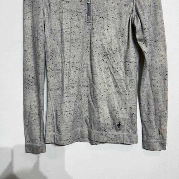 Smartwool Light Heather Gray All Season Base Layer 1/4 Zip Top Sz M - Picture 4 of 13